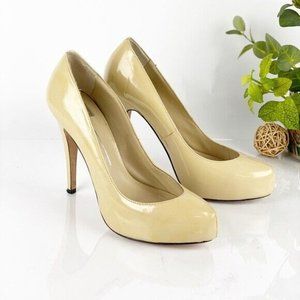 Dolce Vita Women's Pump Madison Platform Size 8.5 Nude Tan Patent Leather Heels